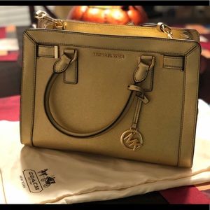 Michael Kors Dillon Satchel Gold